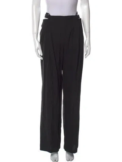 Pre-owned Dion Lee Wool Wide Leg Pants In Black
