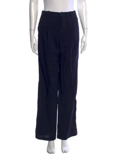 Pre-owned Dion Lee Wool Wide Leg Pants In Black