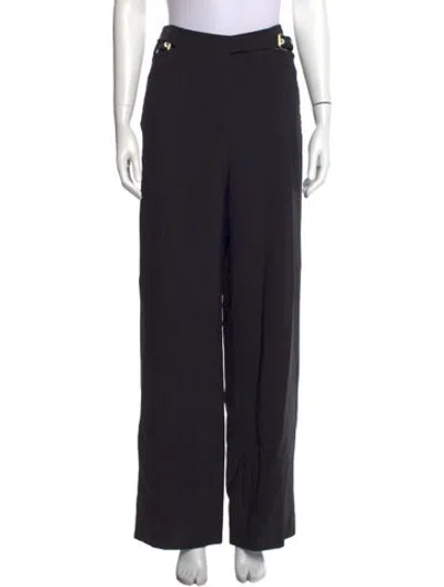 Pre-owned Dion Lee Wool Wide Leg Pants In Black