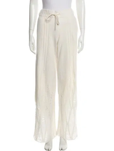 Pre-owned Dion Lee Wool Wide Leg Pants In Neutral