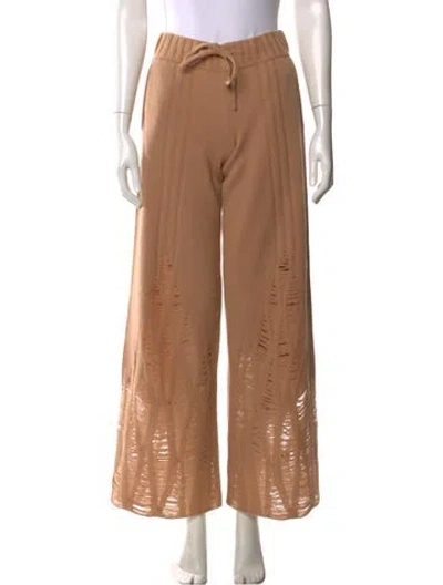 Pre-owned Dion Lee Wool Wide Leg Pants In Neutral