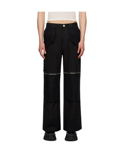 Dion Lee Workwear Straight-leg Trousers In Black