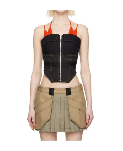 Dion Lee Workwear Zip-up Corset In Nude