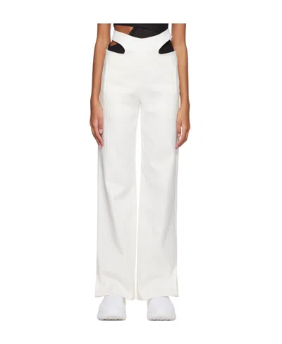 Dion Lee Y-front Buckle Straight Casual Pants In White