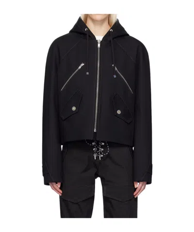 Dion Lee Zip-up Oversized Jacket In Black