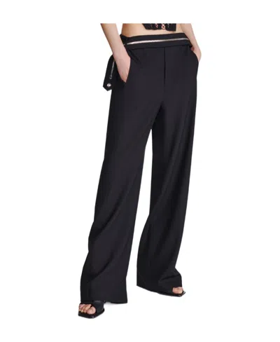 Dion Lee Zipped Wool Straight-leg Trousers In Black