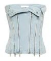 Dion Lee Zippered Denim Bustier In Blue