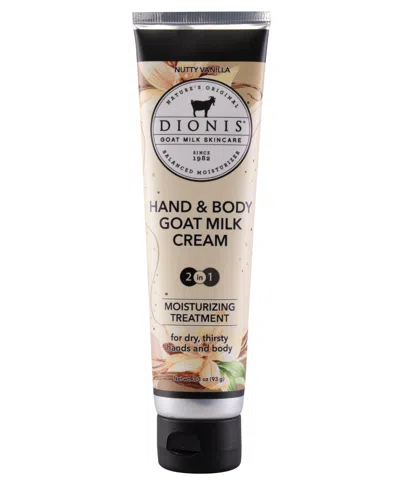 Dionis Nutty Vanilla Hand Body Goat Milk Cream, 3.3 oz In No Color