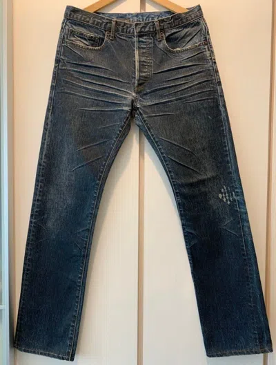 Pre-owned Dior - Clawmark Blue Overdye Jeans - Size 44