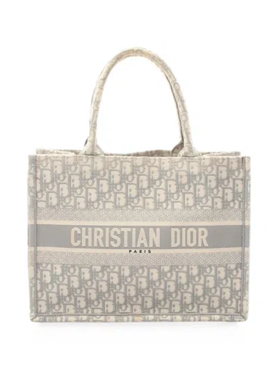Pre-owned Dior 00s Medium Book Tote Bag In Neutral