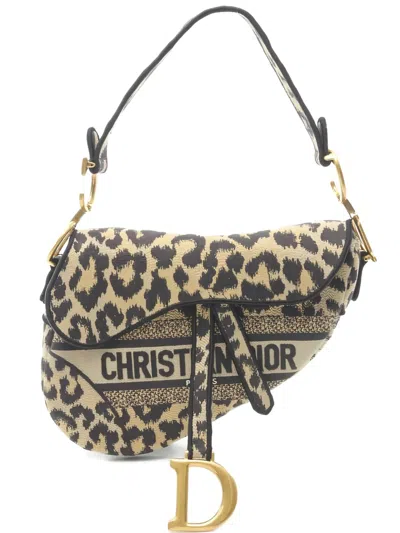 Pre-owned Dior 10's Saddle Mizza Tote Bag In Brown