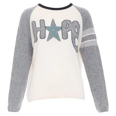 Pre-owned Dior 100% Cashmere Pink Grey Hope Star Raglan Sweater Fr36 S