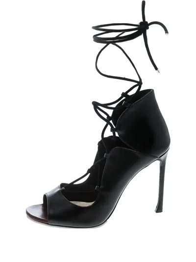 Pre-owned Dior 100mm Leather Heeled Pumps In Black