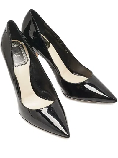 Pre-owned Dior 100mm Leather Pointed-toe Heeled Pumps In Black