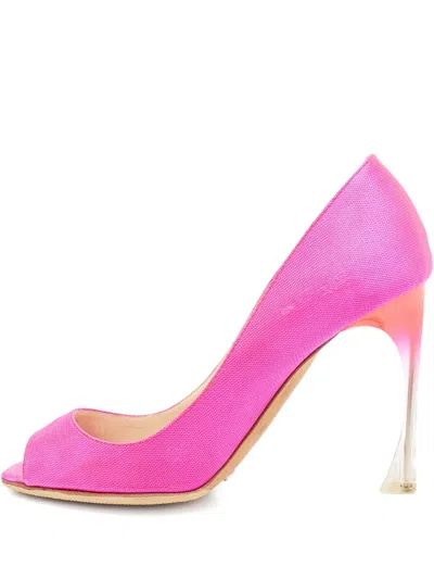 Pre-owned Dior 100mm Peep-toe Suede Pumps