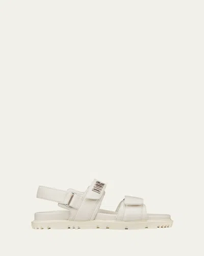 Dior 10mm Act Leather Sandal In White