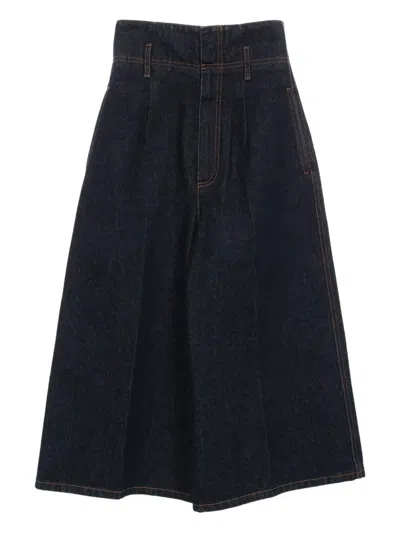 Pre-owned Dior 10s High-waist Wide-leg Pants In Blue