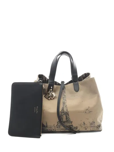 Pre-owned Dior 10s Large Toujours Oblique Tote Bag In Neutral