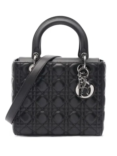 Pre-owned Dior 10s Medium Lady  Canage Tote Bag In Black