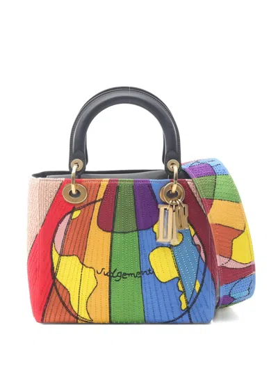 Pre-owned Dior 10s Medium Lady  Handbag In Blue