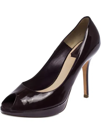 Pre-owned Dior 110mm Miss  Patent-leather Pumps In Purple