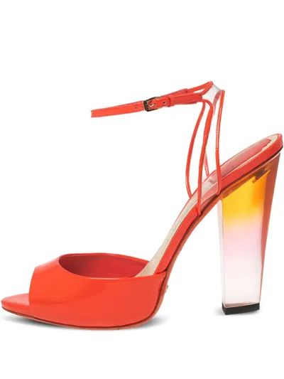 Pre-owned Dior 120mm Patent-leather Ankle-strap Sandals In Red