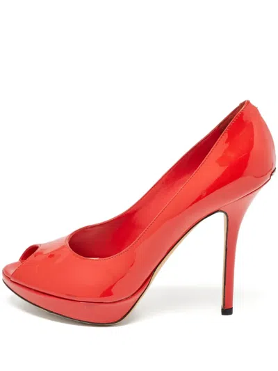 Pre-owned Dior 120mm Peep-toe Patent-leather Pumps