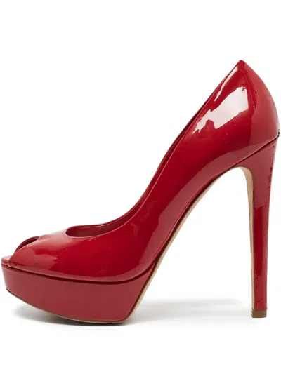 Pre-owned Dior 125mm Leather Sandals In Red