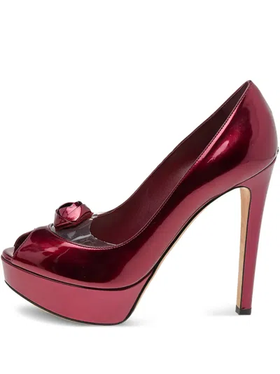 Pre-owned Dior 130mm Platform Peep-toe Pumps