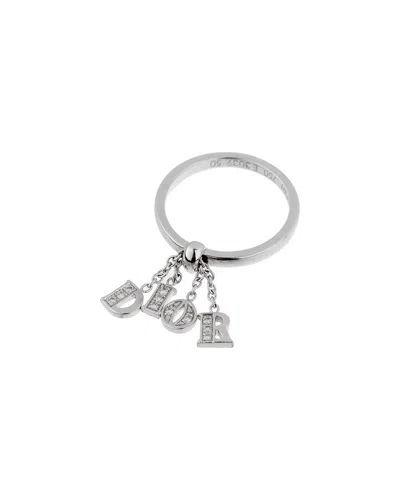Pre-owned Dior 18k 0.22 Ct. Tw. Diamond Dangling Ring (authentic Pre-loved)