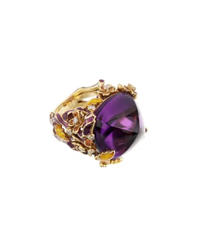 Pre-owned Dior 18k 42.35 Ct. Tw. Diamond & Gemstone Ella Cocktail Ring (authentic Pre-loved)