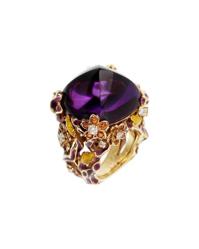 Pre-owned Dior 18k 42.35 Ct. Tw. Diamond & Gemstone Ella Cocktail Ring (authentic Pre-loved)