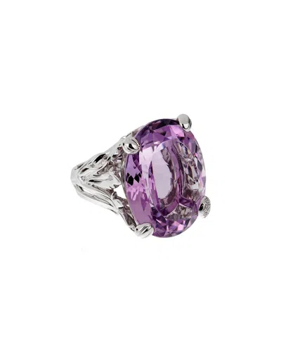 Pre-owned Dior 18k 44.62 Ct. Tw. Diamond & Amethyst Cocktail Ring (authentic Pre-loved)
