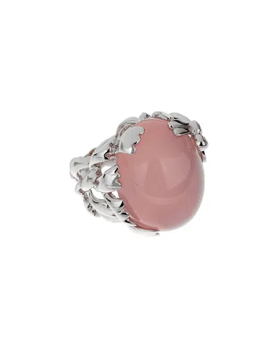 Dior 18k 50.04 Ct. Tw. Diamond & Pink Quartz Cocktail Ring (authentic Pre-loved) In Metallic