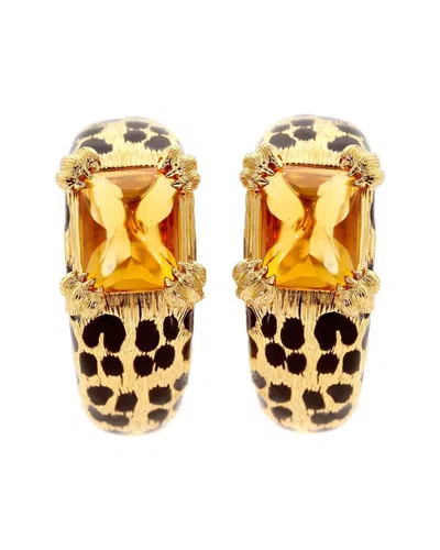 Dior 18k 8.00 Ct. Tw. Citrine Leopard Clip-on Earrings (authentic Pre-loved) In Multi