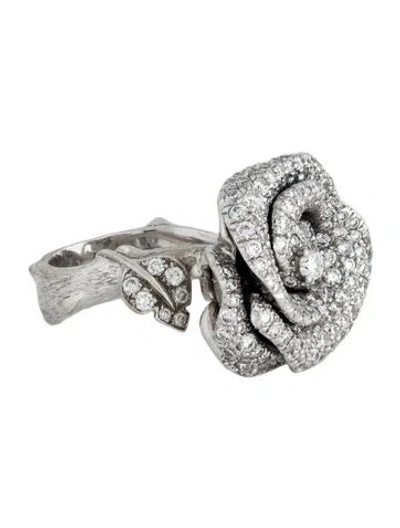 Pre-owned Dior 18k Diamond Bagatelle Ring In Multi