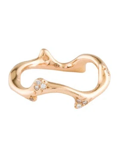 Pre-owned Dior 18k Diamond Bois De Rose Ring In Multi