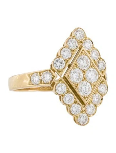 Pre-owned Dior 18k Diamond Cocktail Ring In Multi