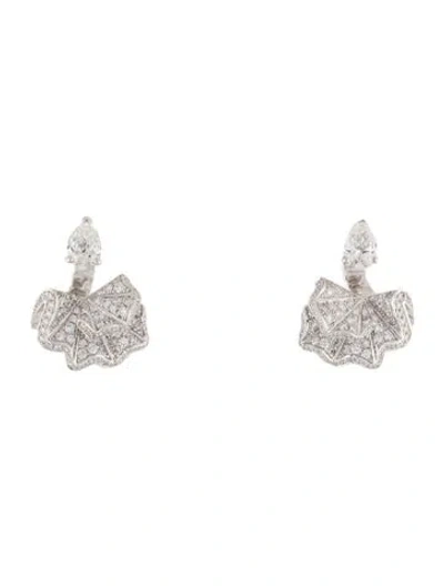Pre-owned Dior 18k Diamond Couture Corolla Earrings In Multi