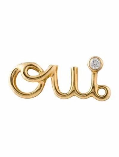 Pre-owned Dior 18k Diamond Amour Single Stud Earring In Multi