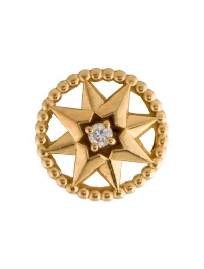 Pre-owned Dior 18k Diamond Rose Des Vents Single Stud Earring In Multi