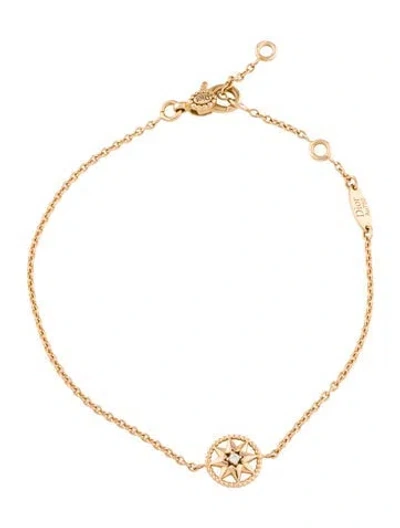 Pre-owned Dior 18k Diamond Xs Rose Des Vents Bracelet, 7" In Multi
