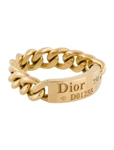 Pre-owned Dior 18k Gourmette Band Ring In Multicolor