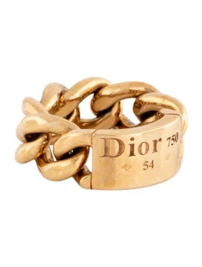 Pre-owned Dior 18k Gourmette Chain Ring In Multicolor