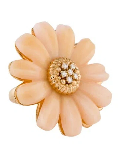 Pre-owned Dior 18k Opal & Diamond Joaillerie Cocktail Ring In Multicolor