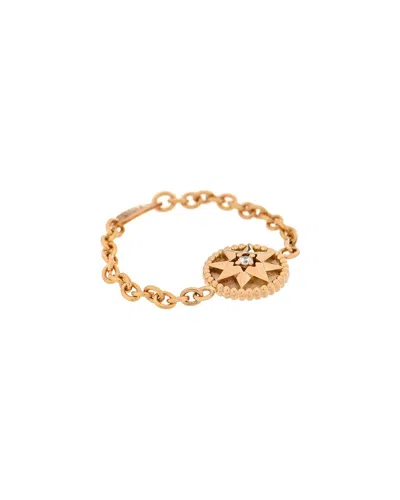 DIOR DIOR 18K ROSE GOLD DIAMOND MOTHER OF PEARL ROSE DES VENTS RING 48 4.5  (AUTHENTIC PRE-LOVED)