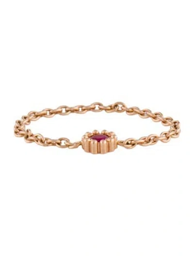 Pre-owned Dior 18k Ruby Mimirose Ring In Multi