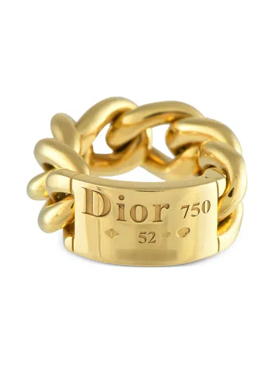 Pre-owned Dior 18k Yellow Gold Gourmette Ring