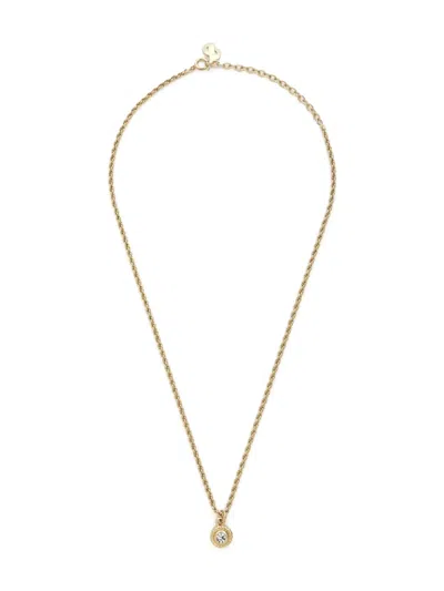 Pre-owned Dior 1900-2000 Rhinestone Necklace In Gold