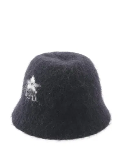 Pre-owned Dior 1910s Logo Wool Bucket Hat In Black